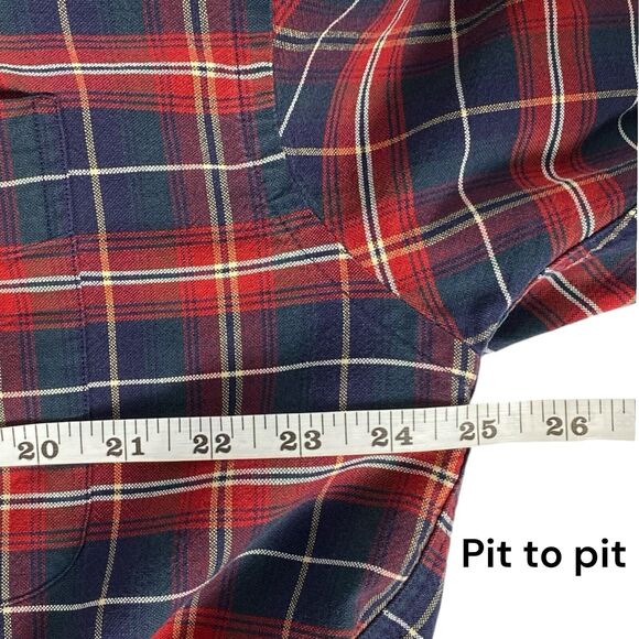 Gant Men's Button Down Shirt‎ Large Red Blue Plaid Oxford Long Sleeve 183 - Picture 10 of 12
